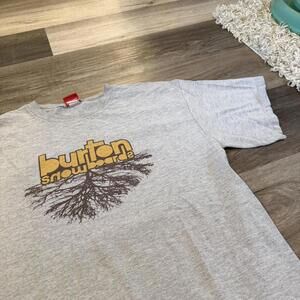 vintage burton snowboards tree t shirt 00s L